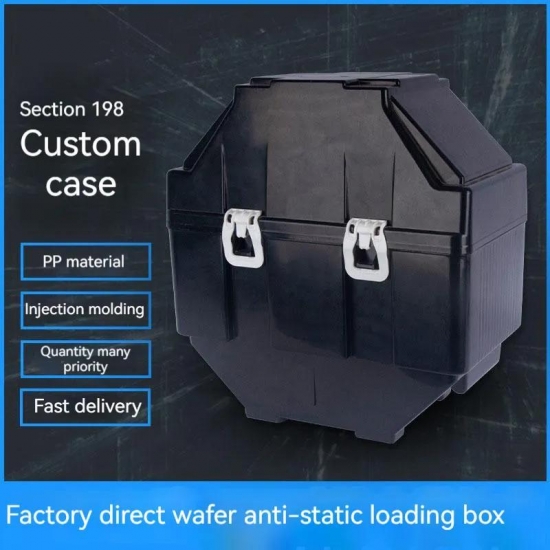 12-Zoll-Wafer-Versandbox, schwarzer antistatischer PP-Silizium-Wafer-Umsatz-Aufbewahrungs-Wafer-Träger